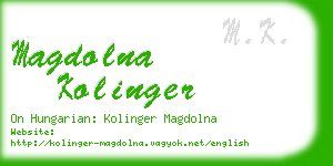 magdolna kolinger business card